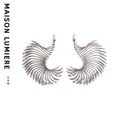 Exoskeleton Mini Feather-shaped Antenna Earrings