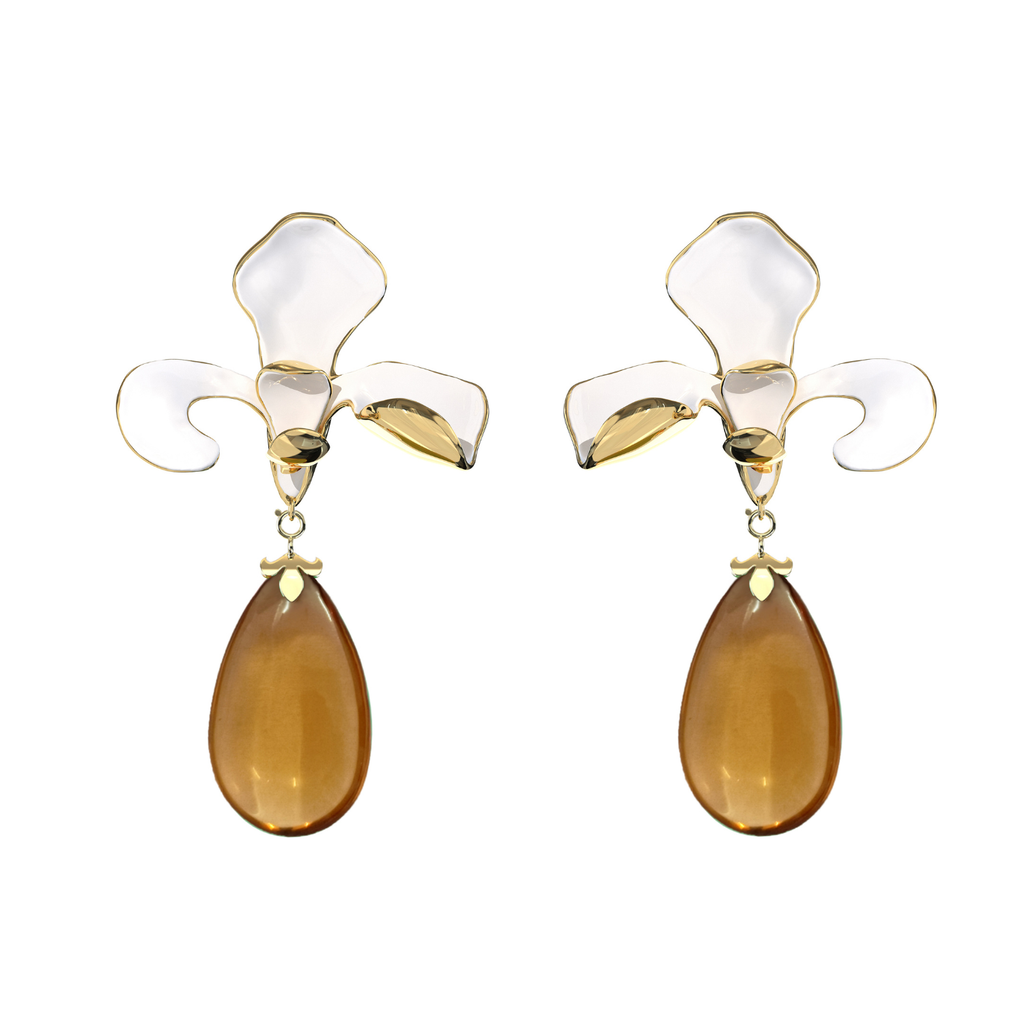 Iris Earrings with glaze pendent