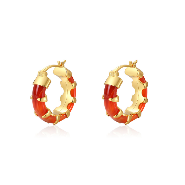 Red/Green/White Dragon jade earrings / THE NEW JADE