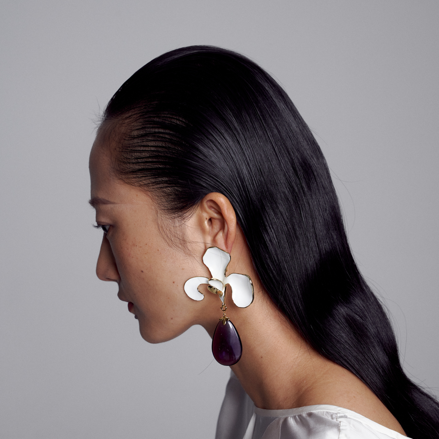 Iris Earrings with glaze pendent