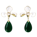 Iris Earrings with glaze pendent