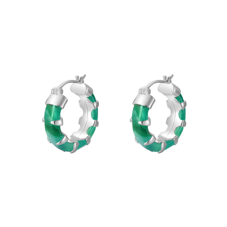 Red/Green/White Dragon jade earrings / THE NEW JADE