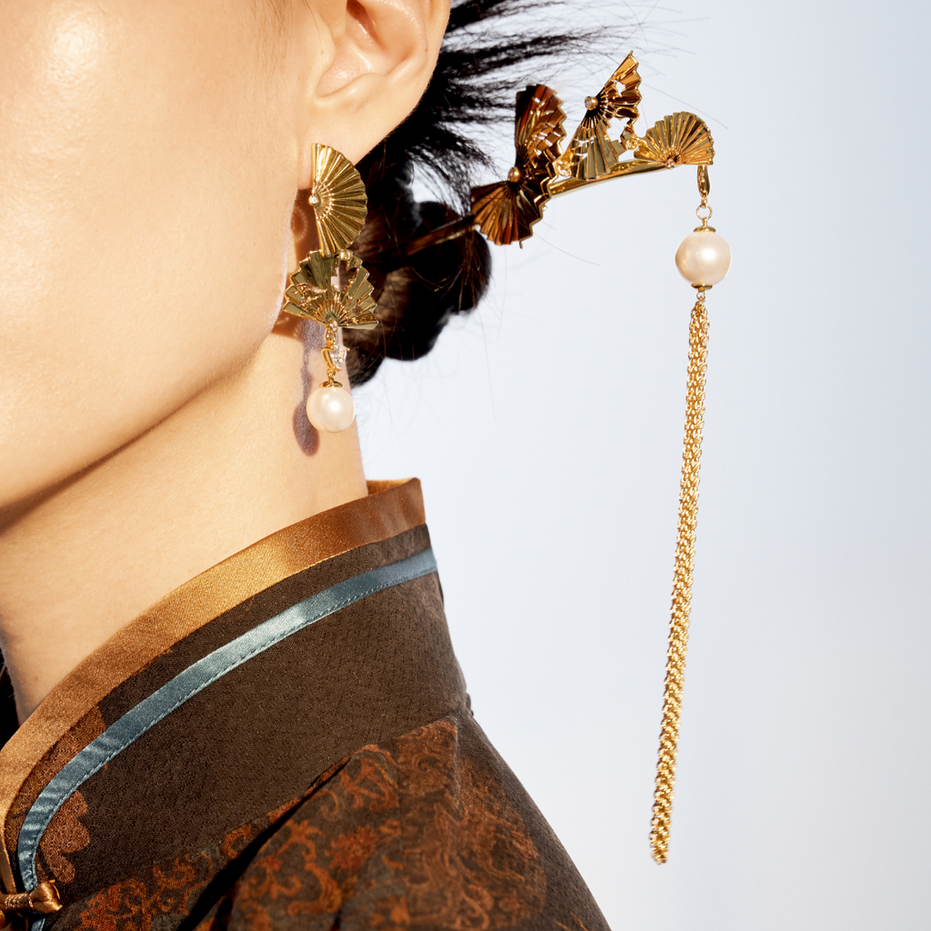 Dancing-Fan Neo-Chinoiserie HairPin / THE FAN