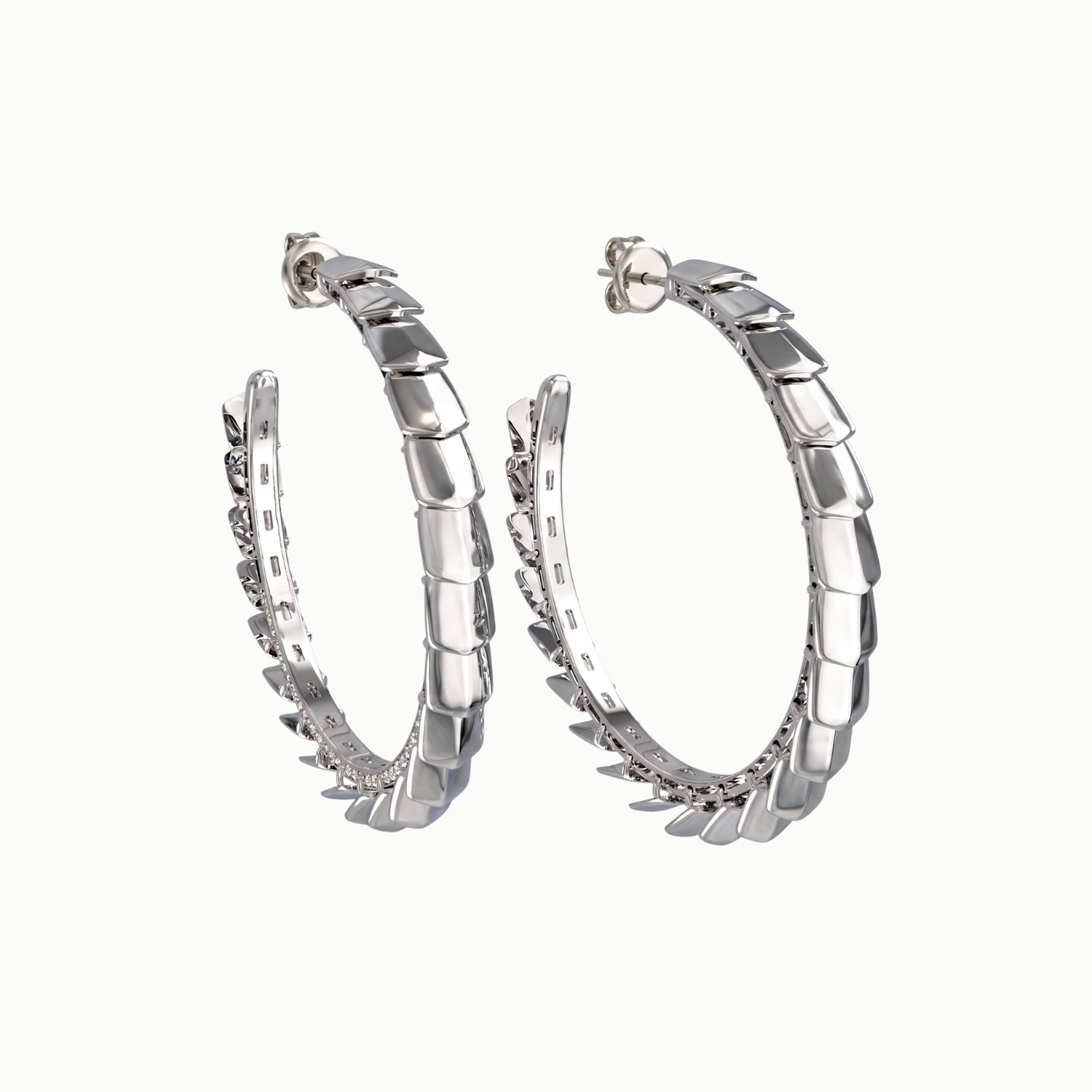 Exoskeleton kinetic hoop earrings / EXOSKELETON
