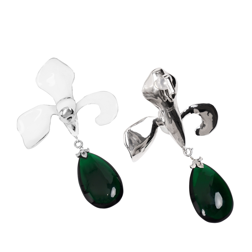 Iris Earrings with glaze pendent