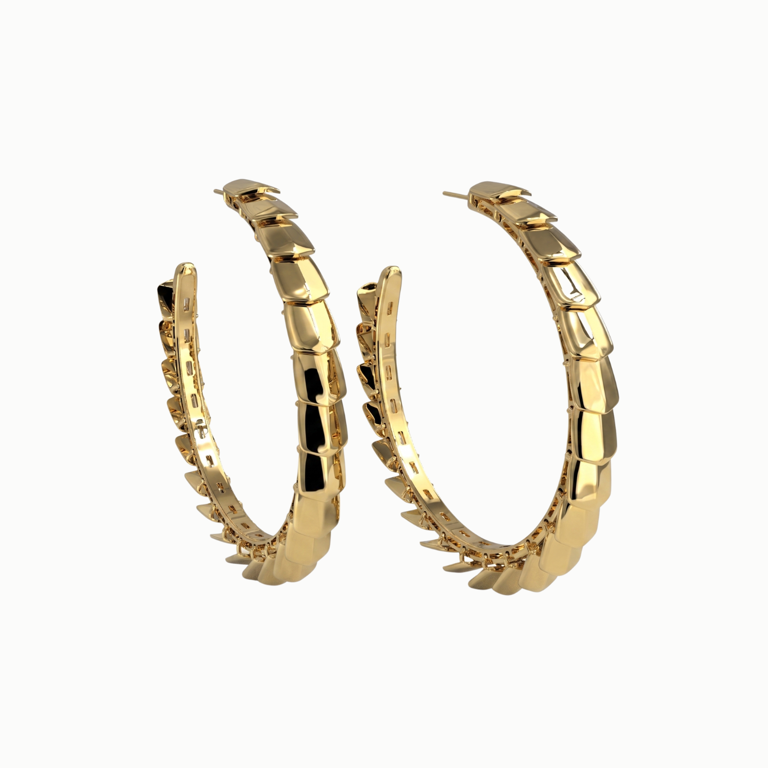 Exoskeleton kinetic hoop earrings / EXOSKELETON