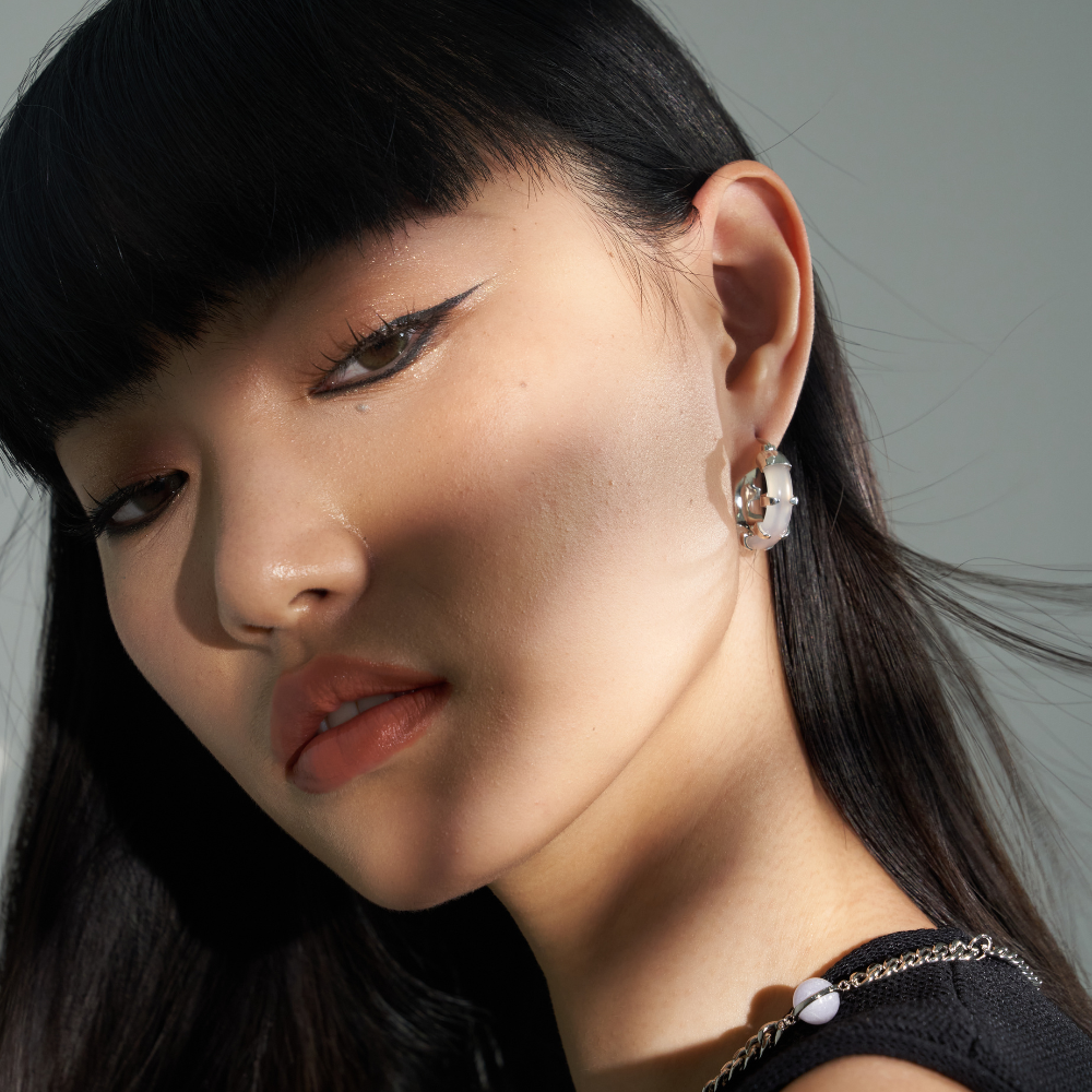 Red/Green/White Dragon jade earrings / THE NEW JADE