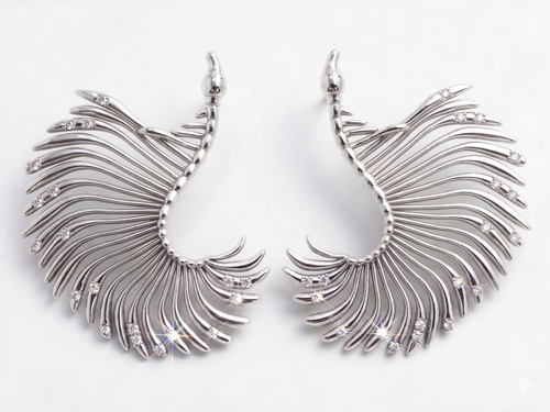 Exoskeleton Mini Feather-shaped Antenna Earrings