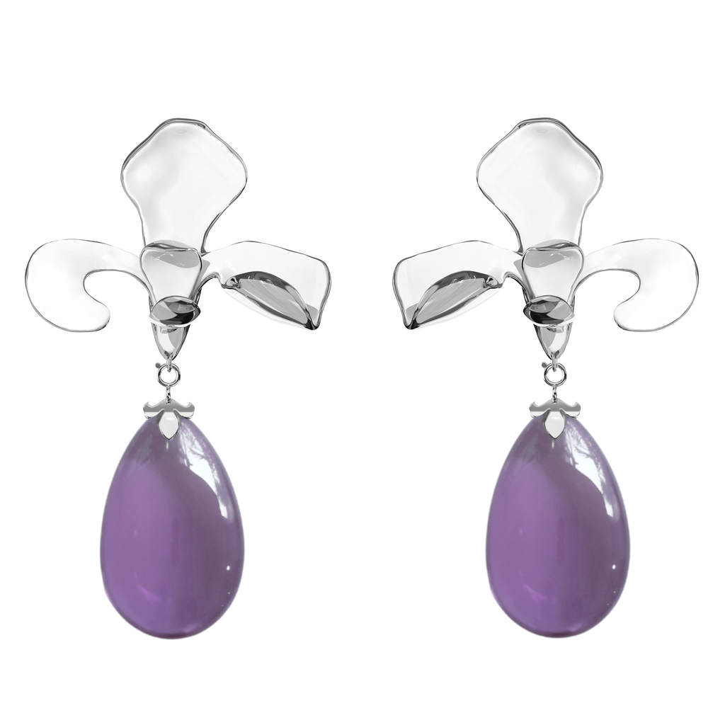 Iris Earrings with glaze pendent
